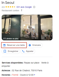 InSéoul Restaurant Coréen à Paris - SEO Local 1